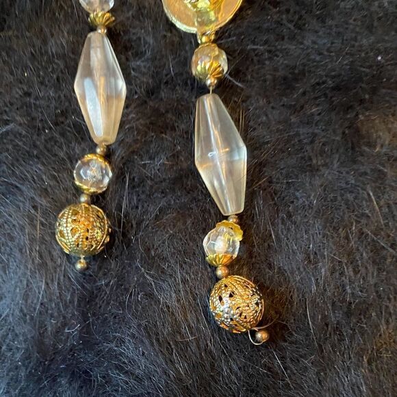 Long and dangling fancy pants clip on earrings - Picture 3 of 5